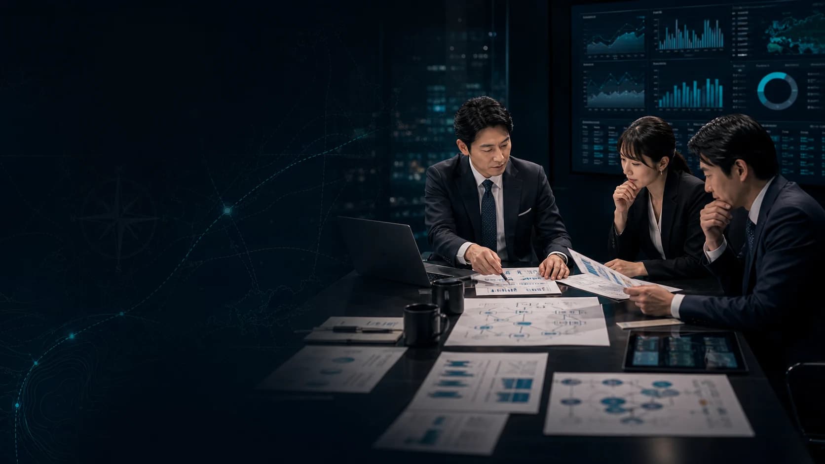 経理BPO、財務、外部CFO支援の全体像を会議で整理するNWPのサービス一覧イメージ